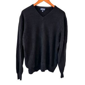 Allen Solly Men's 100% Cashmere Black V-Neck‎ Soft Sweater Size XL